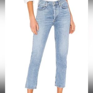 Agolde Riley High Rise Straight Crop in Blur